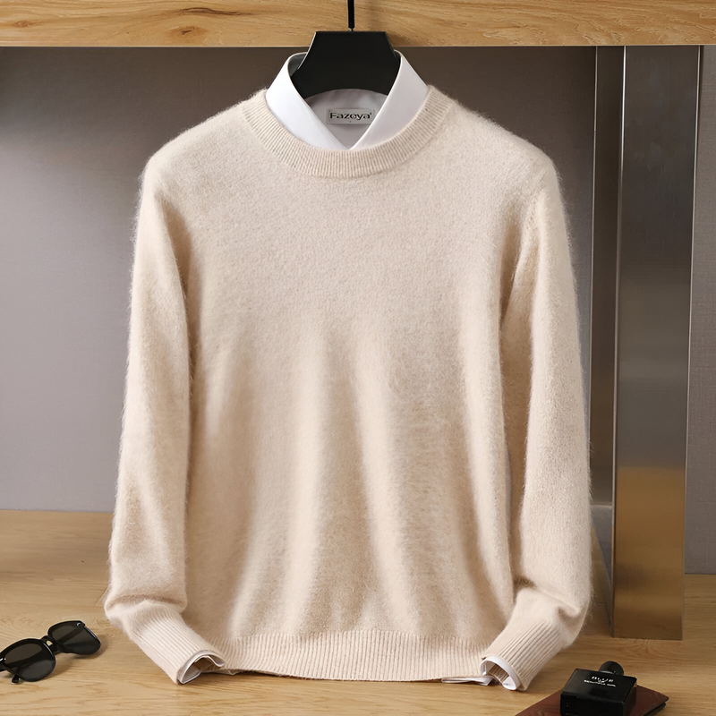 Herren Kaschmir O-ausschnitt Jacke Mit Langen Ärmeln | Winter