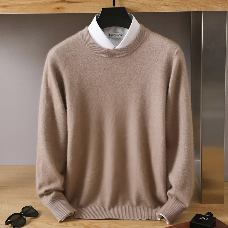 Herren Kaschmir O-ausschnitt Jacke Mit Langen Ärmeln | Winter