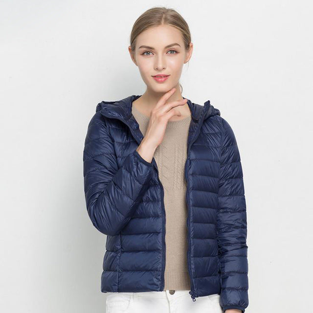Daunenjacke Mit Reißverschluss Für Damen | Winter
