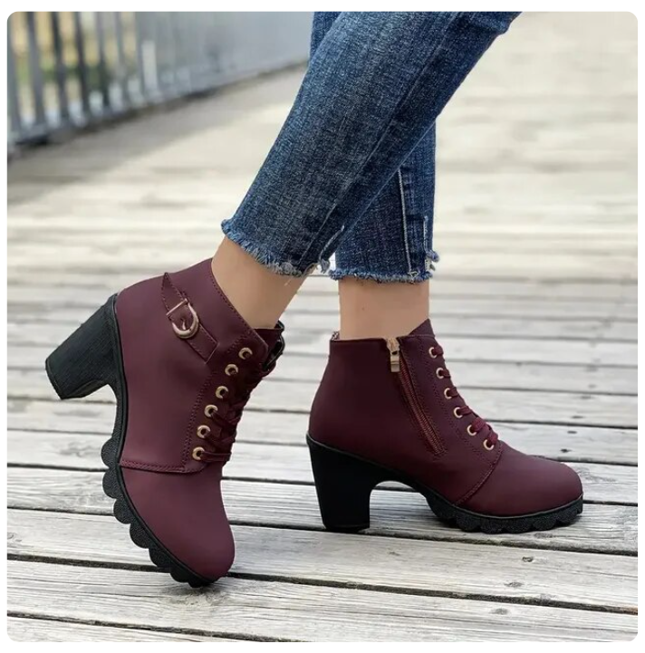 Trendige Damen Stiefeletten | Reißverschluss