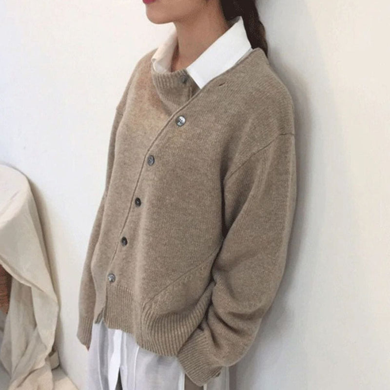 Lässige Kaschmirjacke Für Damen Mit Knopfdetails | Langarm