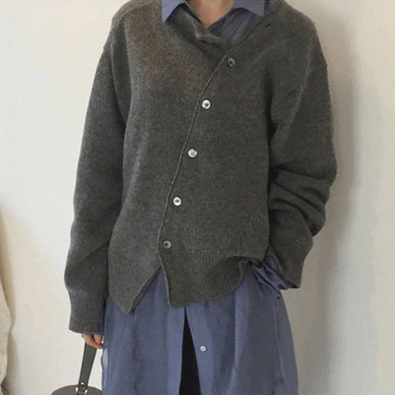Lässige Kaschmirjacke Für Damen Mit Knopfdetails | Langarm