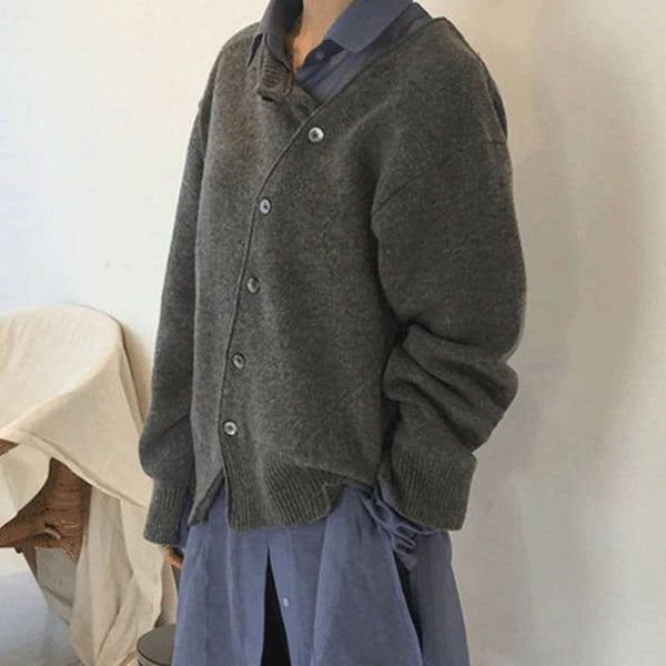 Lässige Kaschmirjacke Für Damen Mit Knopfdetails | Langarm