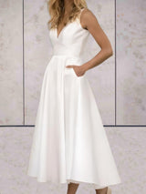 Cecelia - Minimalistisches ärmelloses Minibrautkleid