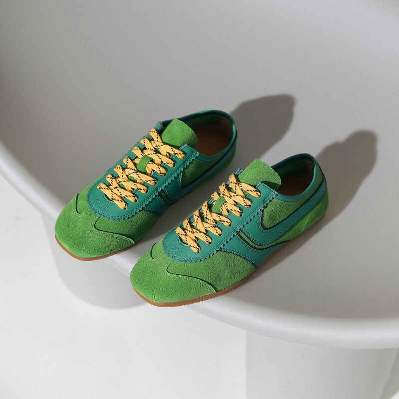 Damen Plateau Sneaker | Schnürschuhe Flache Sohle Alltag