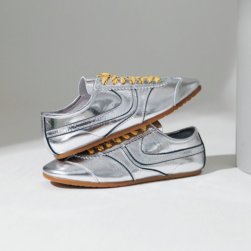 Damen Plateau Sneaker | Schnürschuhe Flache Sohle Alltag