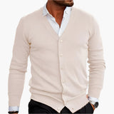 Lässiger Herren-Wintercardigan Mit V-Ausschnitt Und Knöpfen | Lange Ärmel