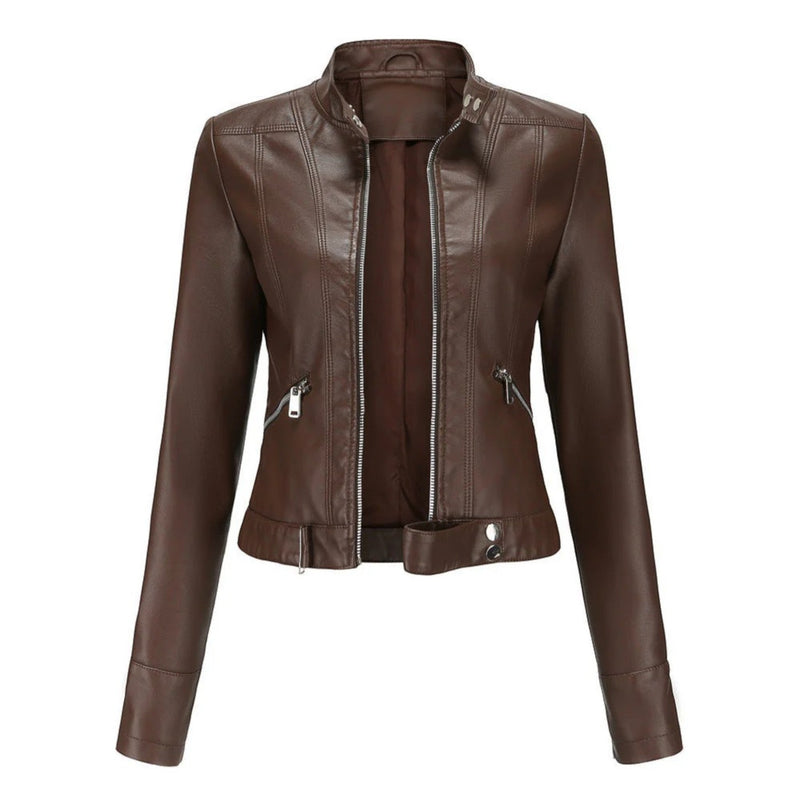 Wasserdichte Kurze Bikerjacke Für Frauen | Langarm