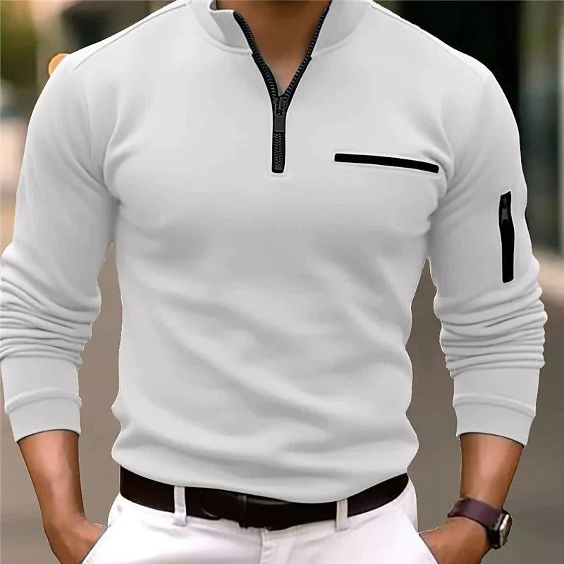 Thomas - Poloshirt mit viertel Reißverschluss für Männer