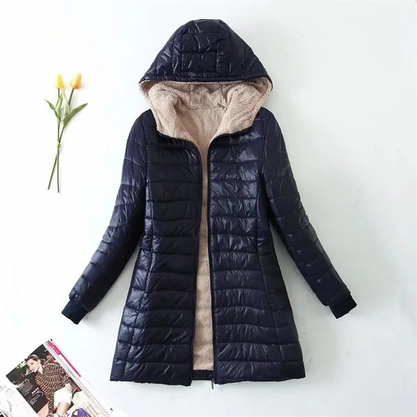 Damen Loose Fit Daunenjacke Mit Kapuze | Lässig