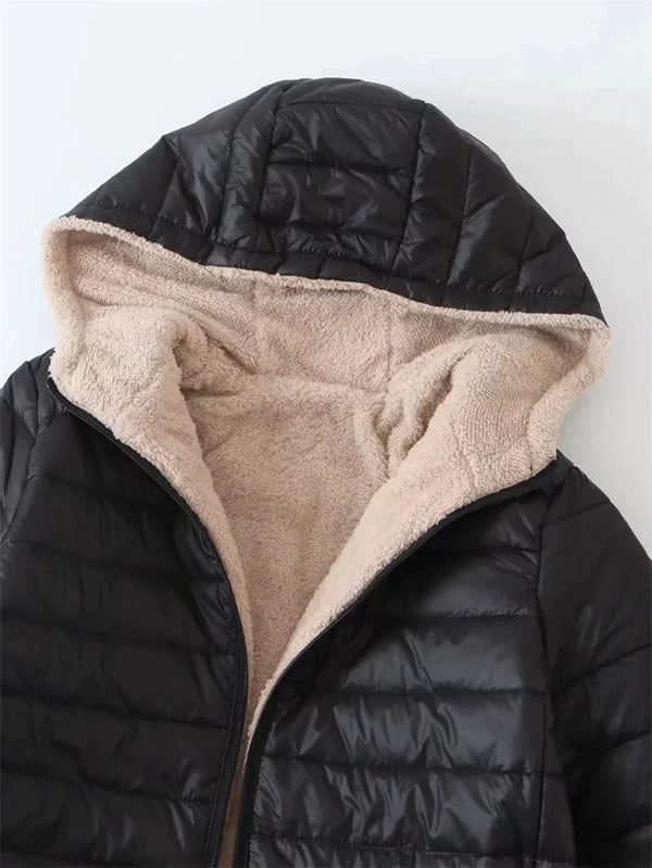 Damen Loose Fit Daunenjacke Mit Kapuze | Lässig