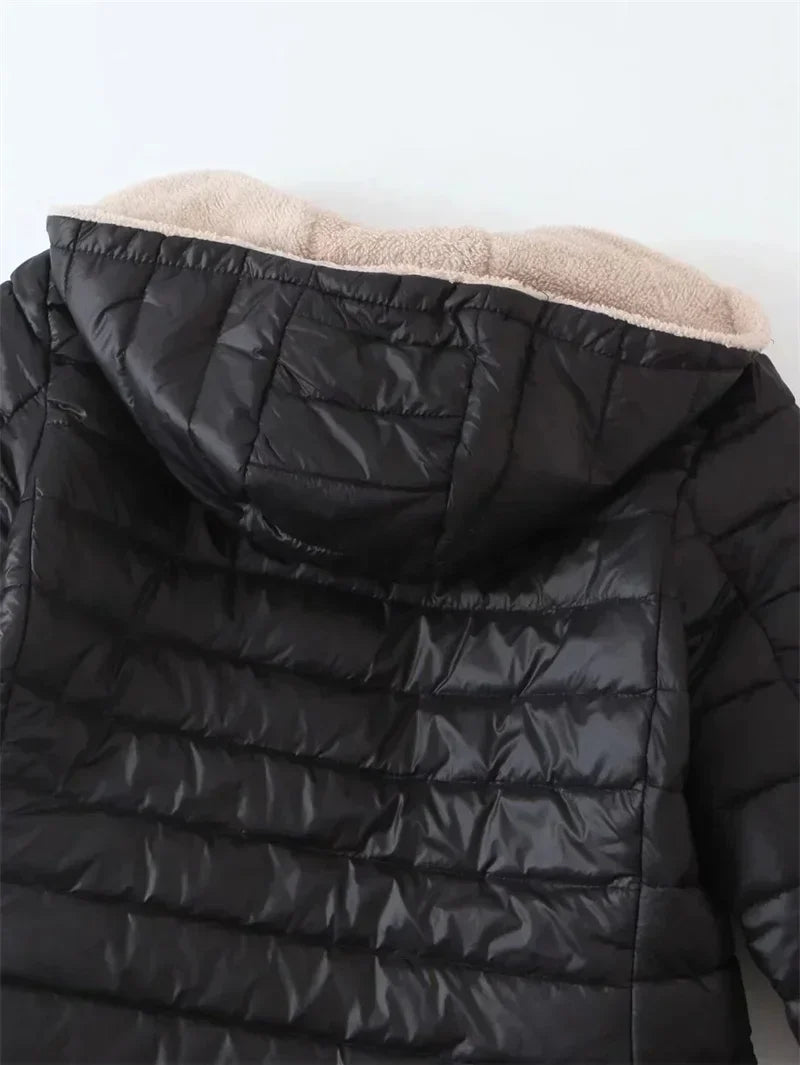 Damen Loose Fit Daunenjacke Mit Kapuze | Lässig