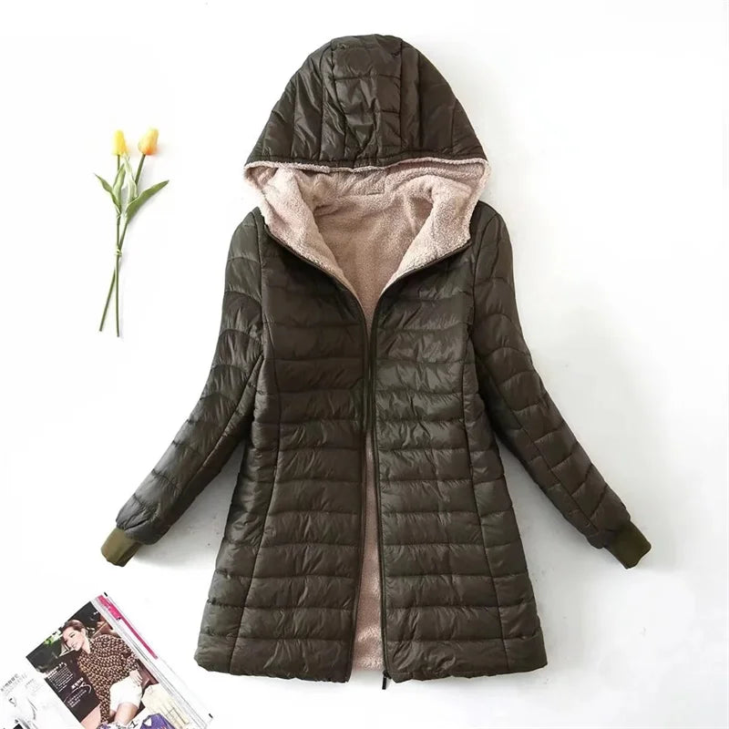 Damen Loose Fit Daunenjacke Mit Kapuze | Lässig