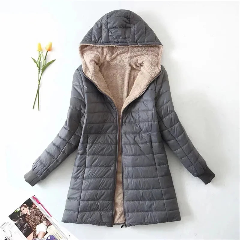Damen Loose Fit Daunenjacke Mit Kapuze | Lässig