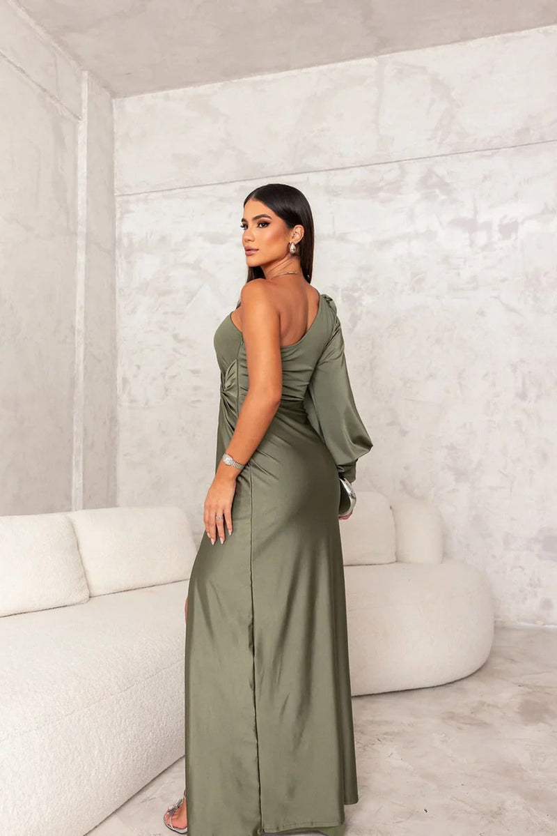 Damen Abendkleid Mit Einem Schulterträger | Seitenschlitz