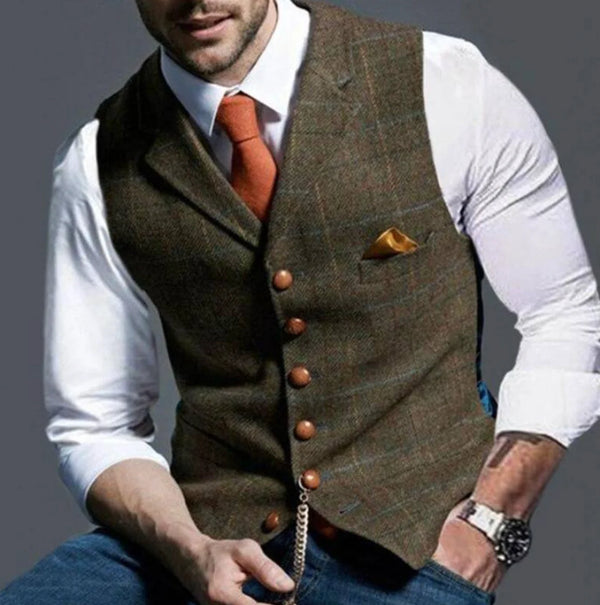 Jace - Karierte Herrenweste im Vintage-Stil
