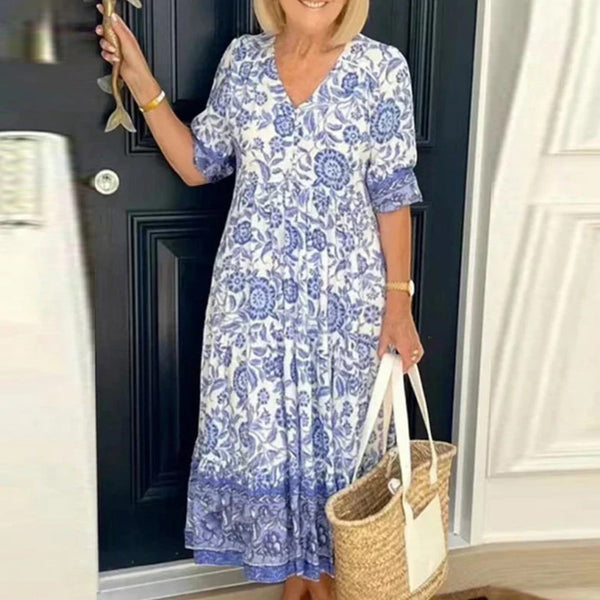 Böhmisches Sommerkleid Mit V-ausschnitt Für Frauen | Maxi
