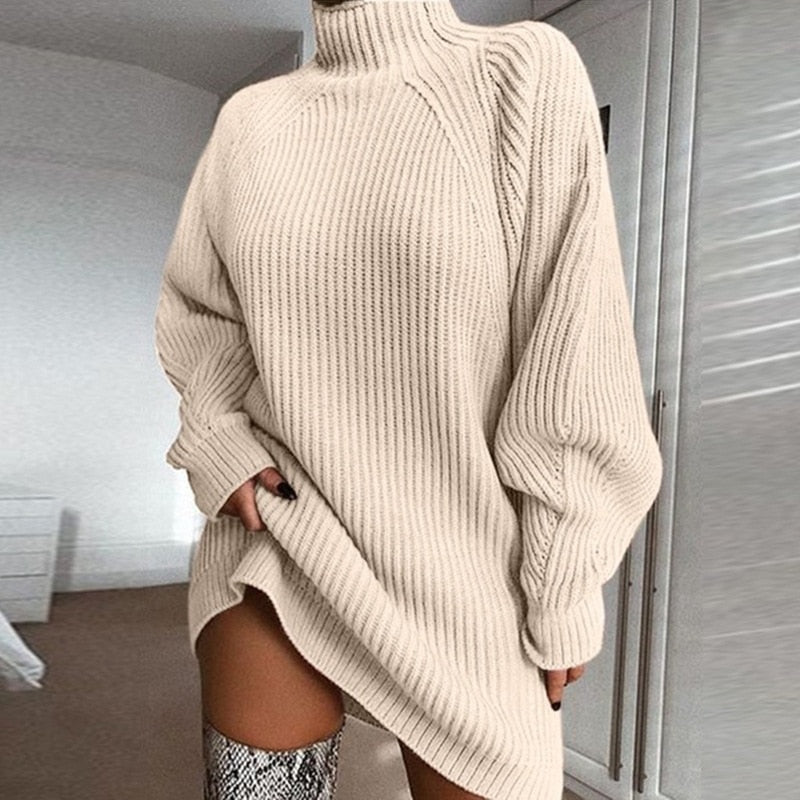 Strickkleid Für Den Winter | Rollkragen