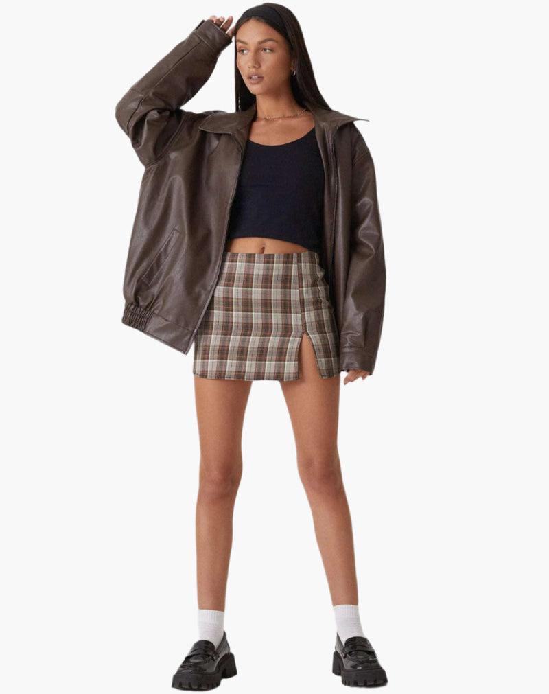 Übergroße Lederjacke Mit Langen Ärmeln Für Damen | Herbst