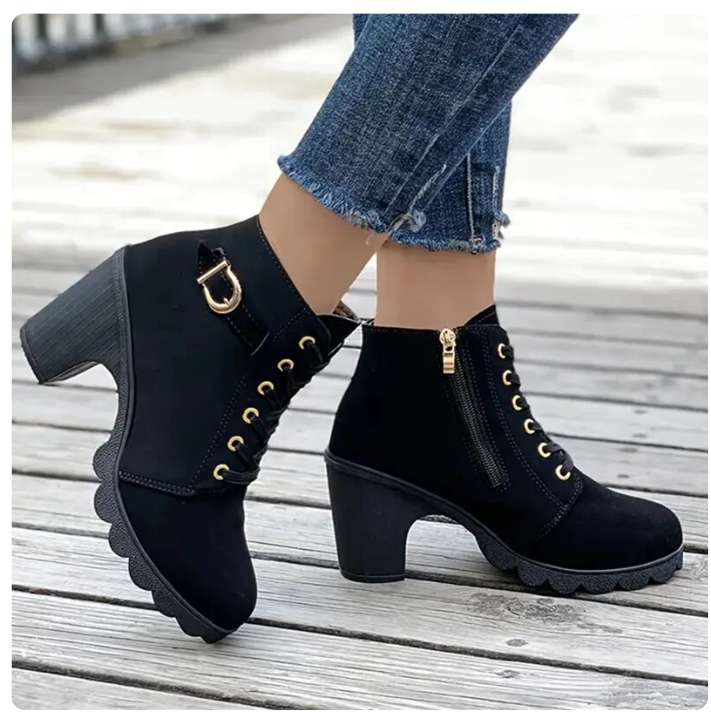 Trendige Damen Stiefeletten | Reißverschluss