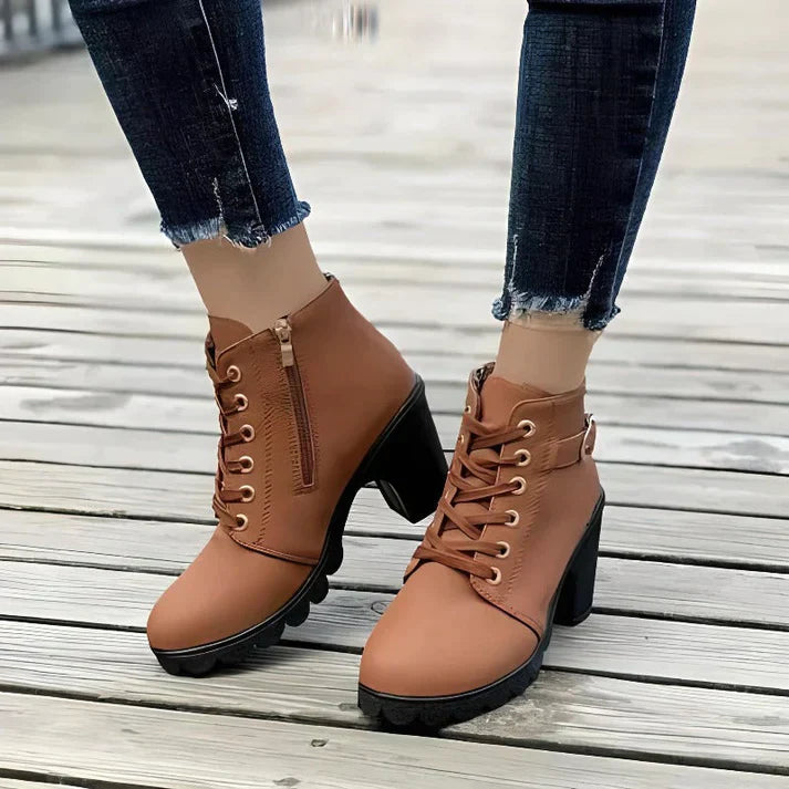 Trendige Damen Stiefeletten | Reißverschluss