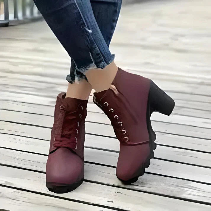 Trendige Damen Stiefeletten | Reißverschluss