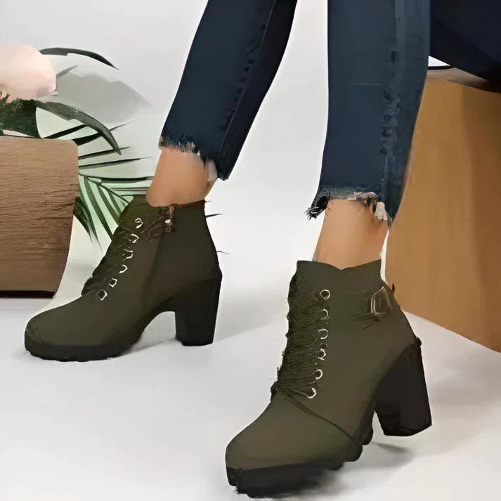 Trendige Damen Stiefeletten | Reißverschluss