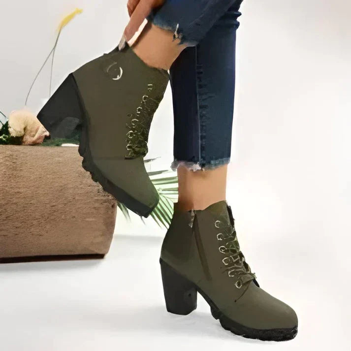 Trendige Damen Stiefeletten | Reißverschluss