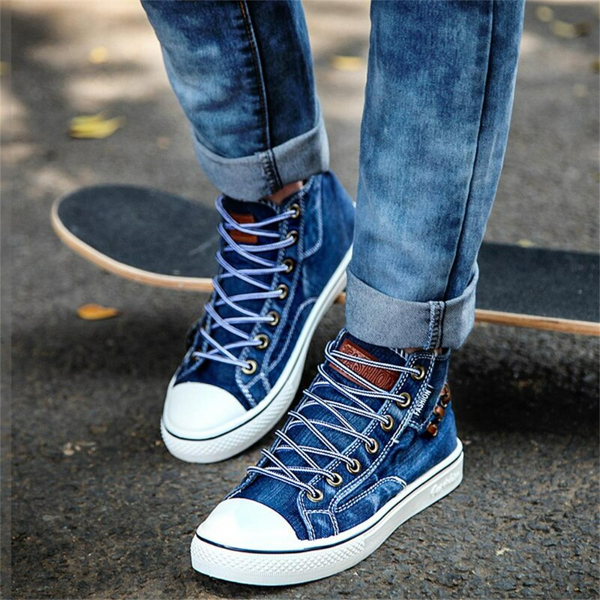 Lorene - Hohe Turnschuhe aus Canvas Denim