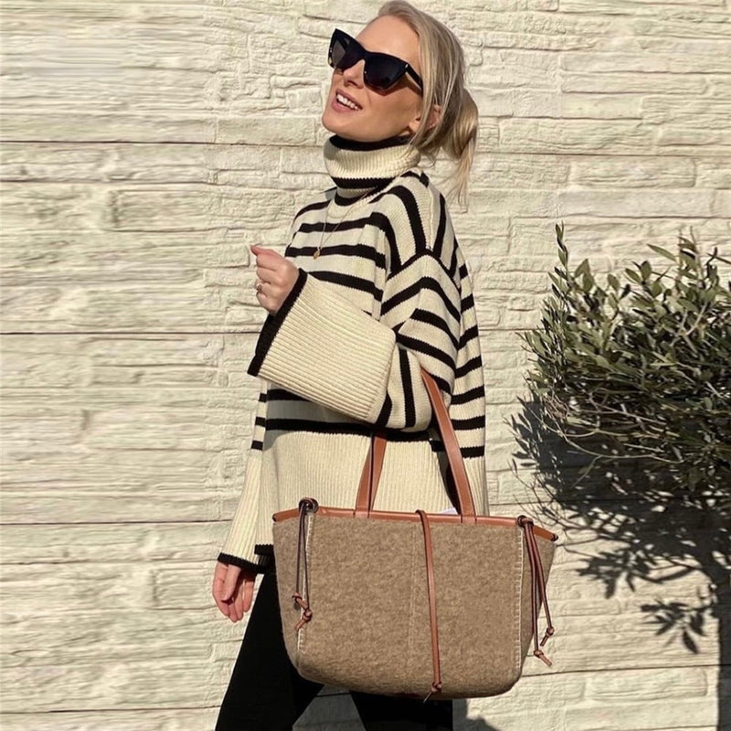 Milena - Gestreifter Rollkragenpullover
