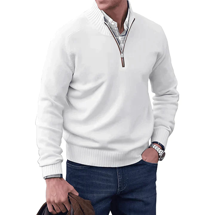 Ricky - Eleganter Kaschmirpullover mit Reißverschluss