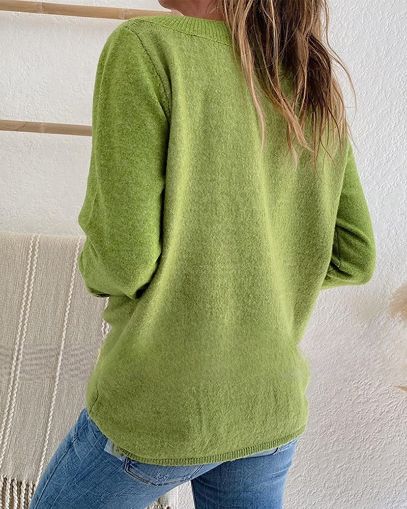 Aliana - Asymmetrisch geschnittener Pullover mit Knopfverschluss