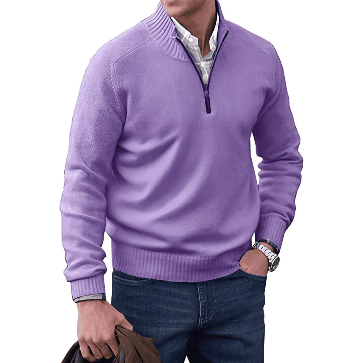 Ricky - Eleganter Kaschmirpullover mit Reißverschluss