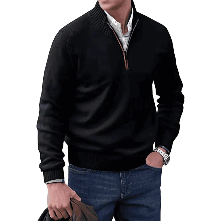 Ricky - Eleganter Kaschmirpullover mit Reißverschluss