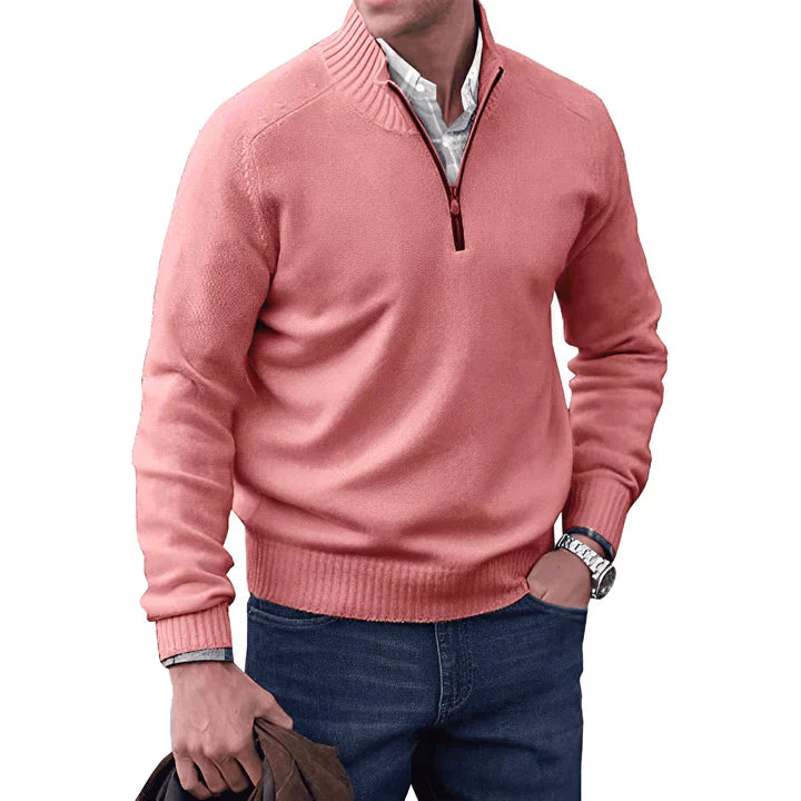 Ricky - Eleganter Kaschmirpullover mit Reißverschluss