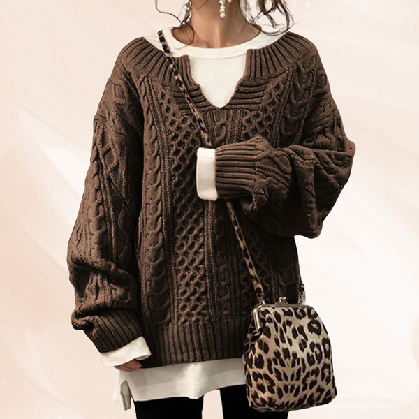 Manea - Lässiger Strickpullover mit Zopfmuster