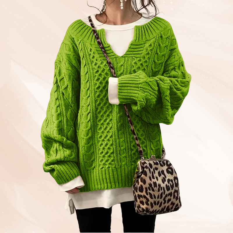 Manea - Lässiger Strickpullover mit Zopfmuster