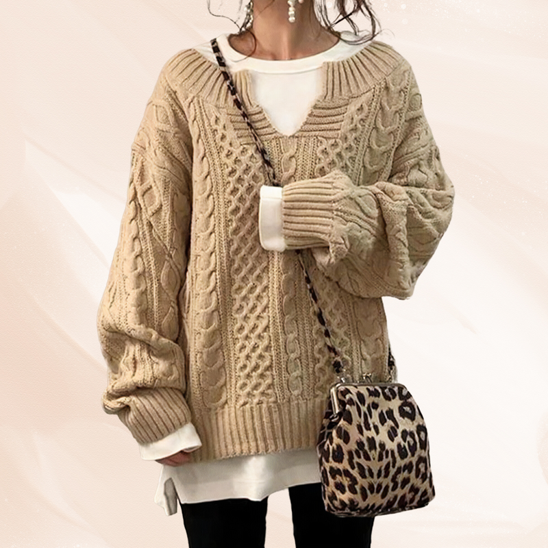 Manea - Lässiger Strickpullover mit Zopfmuster