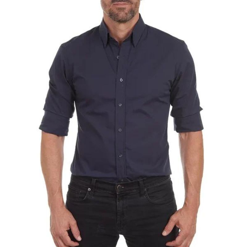 Drake - Hemd mit Reißverschluss ohne Bügelfalte
