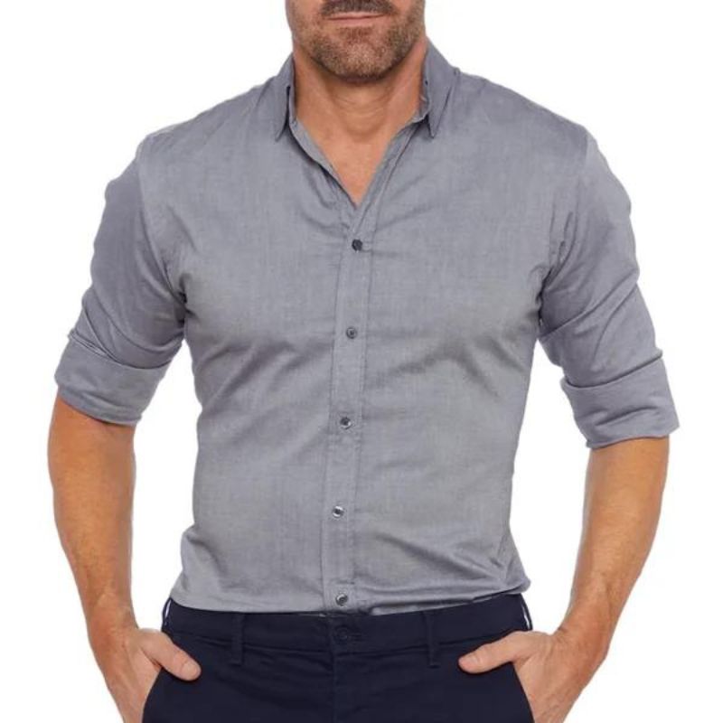 Drake - Hemd mit Reißverschluss ohne Bügelfalte