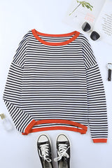 Jolie - Gestreifter Drop-Shoulder-Pullover