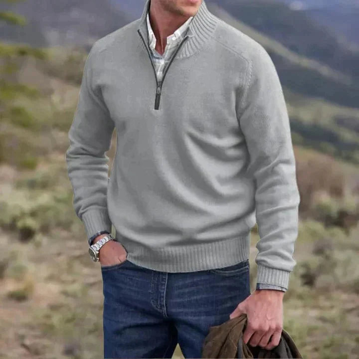 Ricky - Eleganter Kaschmirpullover mit Reißverschluss