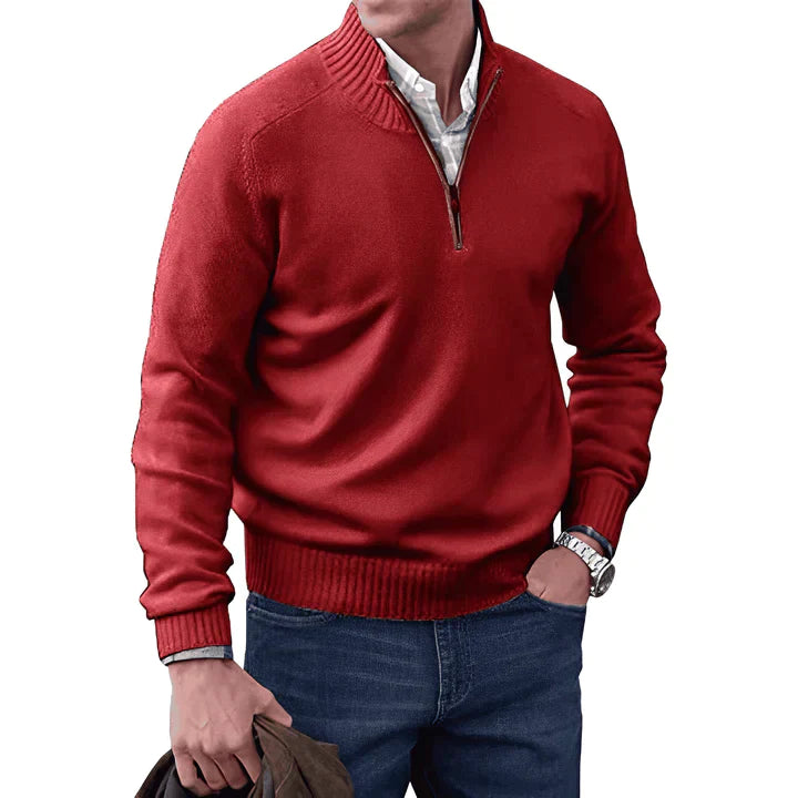 Ricky - Eleganter Kaschmirpullover mit Reißverschluss