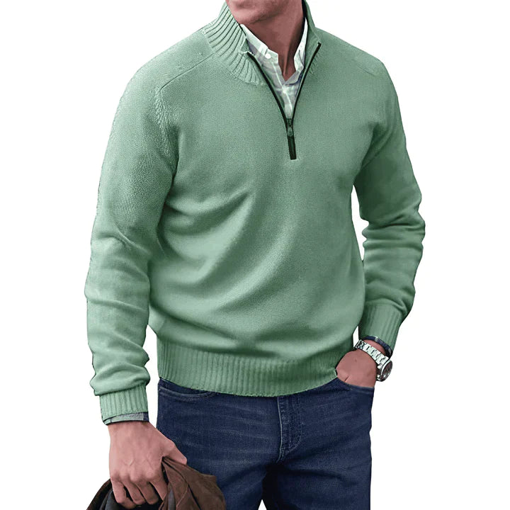 Ricky - Eleganter Kaschmirpullover mit Reißverschluss