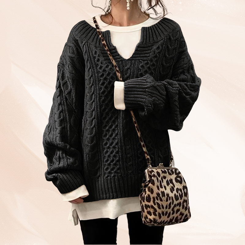 Manea - Lässiger Strickpullover mit Zopfmuster