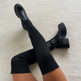 Mendy - Kniehoher Stretch-Stiefel