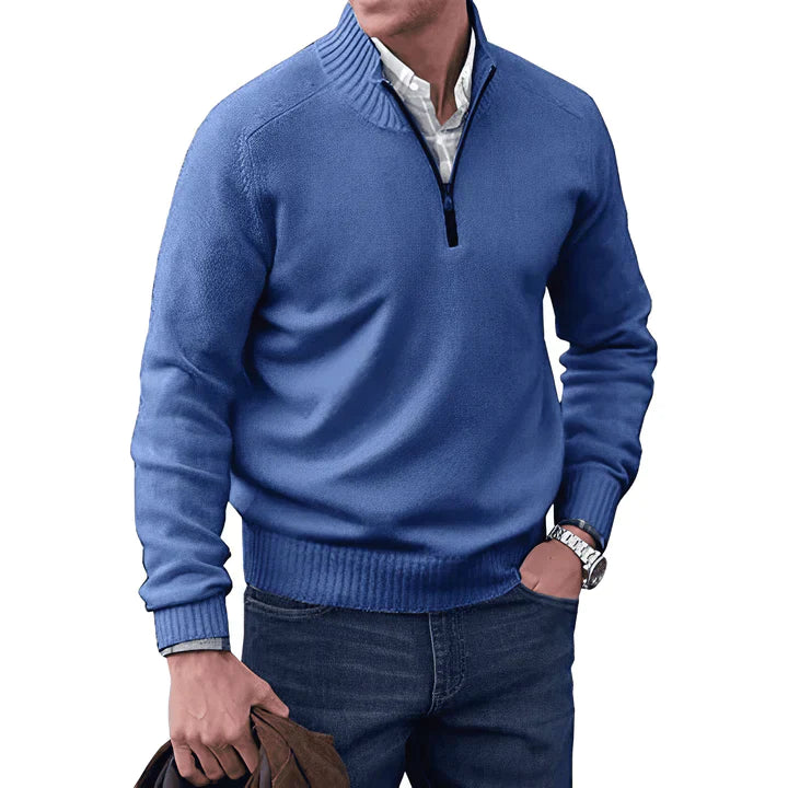 Ricky - Eleganter Kaschmirpullover mit Reißverschluss