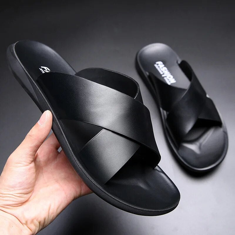 Jan - Lässige rutschfeste Ledersandalen