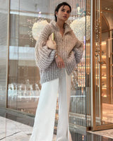 Selina - Der elegante, glitzernde Seiden-Cardigan-Pullover